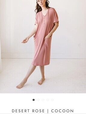 Dwell And Slumber One Size Maternity Postpartum Desert Rose Nightdress Cocoon
